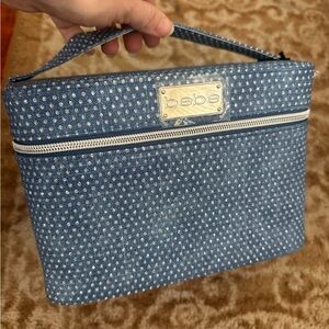 Bebe denim vanity case with glimmer dots medium